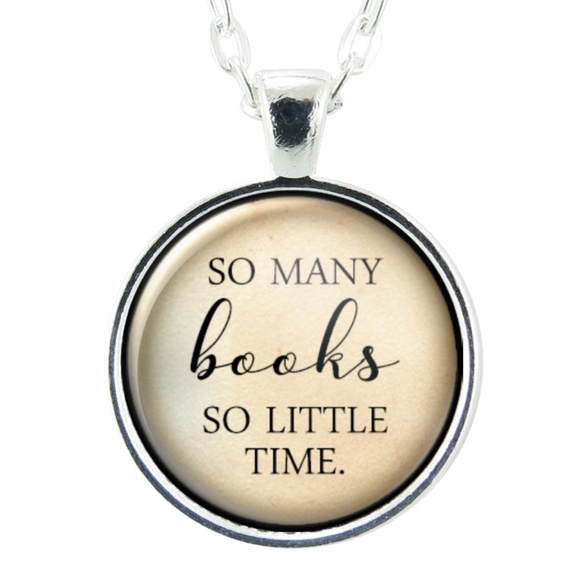 So Many Books So Little Time Pendant Necklace - Picture 1 of 4